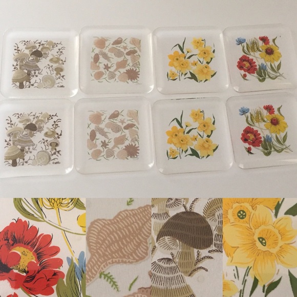 Vintage Other - Vintage 70’s Plastic Mushroom Flower Shell Plates